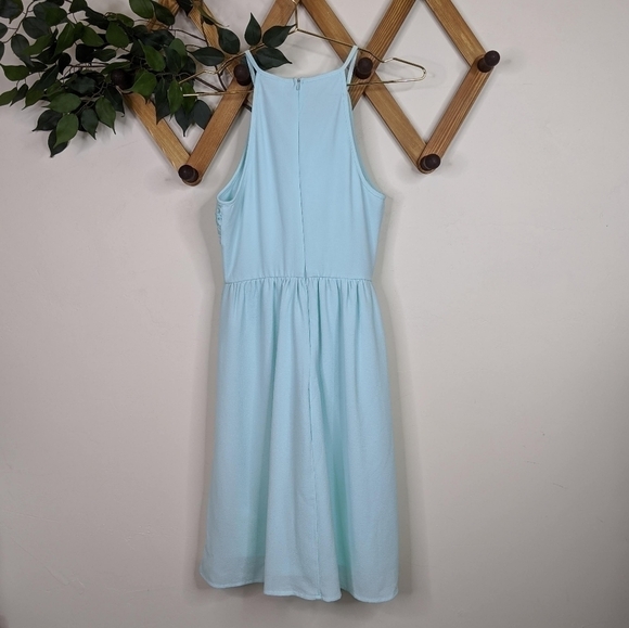 Xhilaration High Neck Mint Lace A-Line Mini Dress - Picture 3 of 9